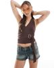 Cotton On Cotton On belt detail halter top in brown - 1
