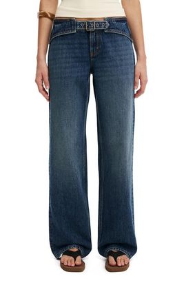 Cotton On Cotton On Belted Low Rise Straight Leg Jeans