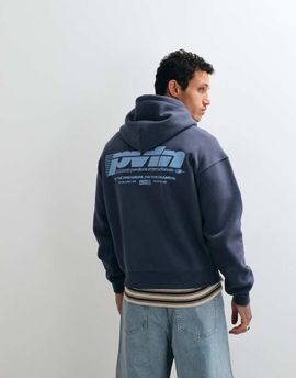 Cotton On Cotton On box fit graphic hoodie in denim blue