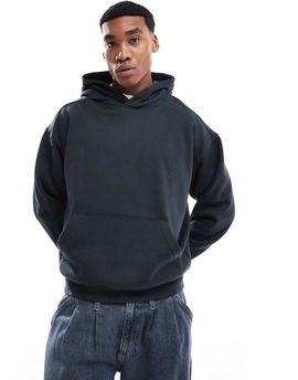 Cotton On Cotton On box fit hoodie in washed black-Brown