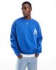 Cotton On Cotton On boxy fit crew neck sweatshirt with tiger graphic in blue - 2