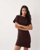 Cotton On Cotton On boxy side tuck T-shirt dress in dark oak-Brown - 2