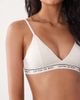 Cotton On Cotton On branded cotton blend cross over bralette in butterscotch-Neutral - 3