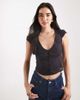 Cotton On Cotton On cap sleeve button up shirt in black - 1
