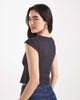 Cotton On Cotton On cap sleeve button up shirt in black - 2