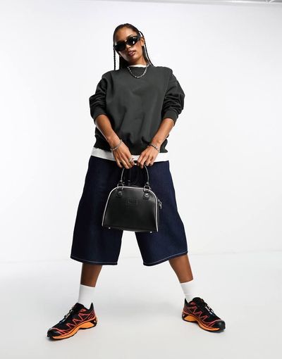 Cotton On Cotton On classic crew sweatshirt in washed black