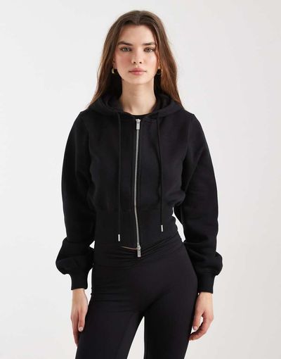 Cotton On Cotton On contour zip up jacket in black