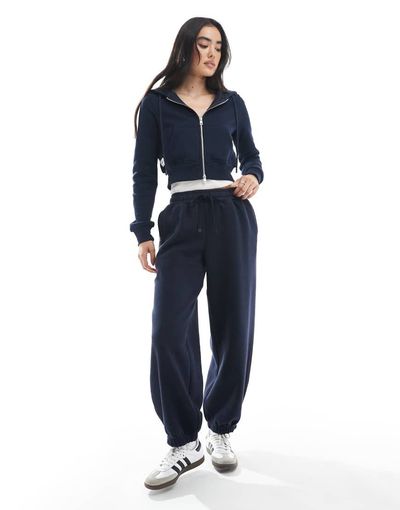 Cotton On Cotton On cozy boyfriend cuffed sweatpants in washed total eclipse - part of a set-Navy