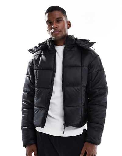 Cotton On Cotton On cropped puffer jacket in black