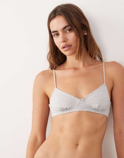 Cotton On Cotton On demi jersey bralet in gray