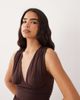 Cotton On Cotton On ellie wrap halter top in dark oak-Brown - 1