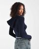 Cotton On Cotton On everfine double zip up hoodie in total eclipse with white tipping-Navy - 4