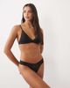 Cotton On Cotton On everyday lace branded triangle bra and brief in black - 1