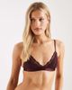 Cotton On Cotton On everyday lace triangle padded bralette in chocolate plum-Navy - 1