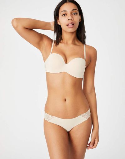 Cotton On Cotton On Everyday strapless lightly lined T-shirt bra in frappe-Neutral