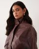 Cotton On Cotton On faux leather mock neck bomber jacket in wild cherry-Purple - 1