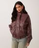 Cotton On Cotton On faux leather mock neck bomber jacket in wild cherry-Purple - 3