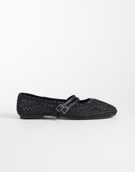Cotton On Cotton On Frankie textured strappy ballet flats in black