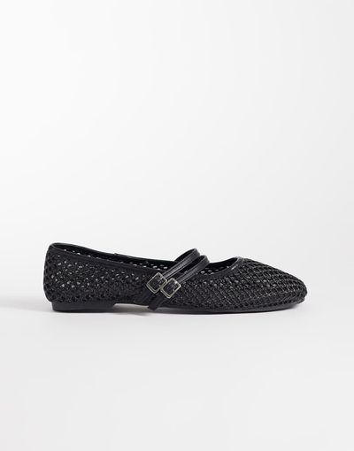 Cotton On Cotton On Frankie textured strappy ballet flats in black