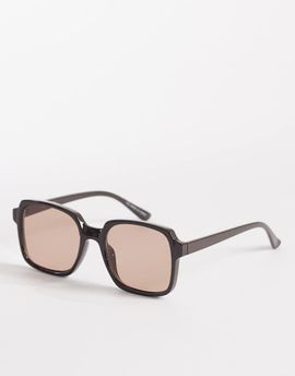 Cotton On Cotton On Georgia oversized square sunglasses in rich mocha-Brown