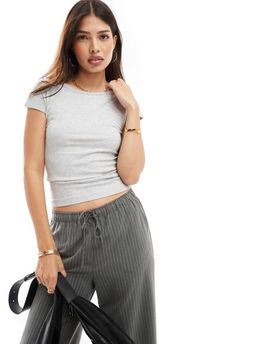 Cotton On Cotton On grown-on cap short sleeve top in gray