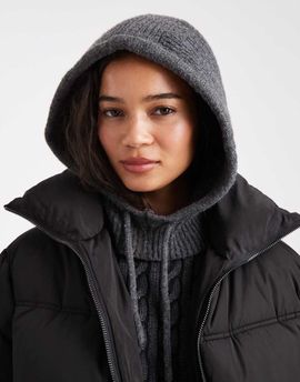 Cotton On Cotton On hanky hood scarf in black-Red