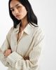 Cotton On Cotton On haven oversized dad shirt linen blend in yellow stripes - 2