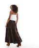 Cotton On Cotton On haven tiered linen blend maxi skirt in dark oak-Brown - 3