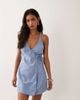 Cotton On Cotton On isabelle wrap halter mini dress in blue pinstripe - 1