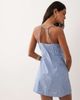 Cotton On Cotton On isabelle wrap halter mini dress in blue pinstripe - 4
