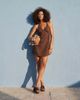 Cotton On Cotton On isabelle wrap halter mini dress in rich mocha-Brown - 1