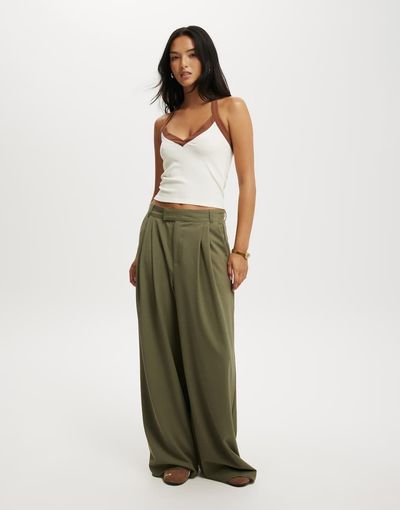 Cotton On Cotton On Izzy pleated suiting pants in green