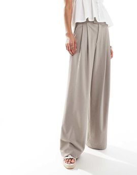 Cotton On Cotton On Izzy pleated suiting pants in taupe heather-Neutral