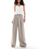 Cotton On Cotton On Izzy pleated suiting pants in taupe heather-Neutral - 2