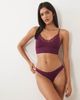 Cotton On Cotton On jersey bralette and matching thong in blackcurrant-Purple - 1