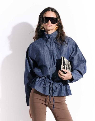 Cotton On Cotton On Knox funnel neck jacket in indigo-Blue