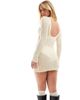 Cotton On Cotton On ladder knit long sleeve mini dress in ecru-White - 2