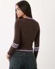 Cotton On Cotton On long sleeve sporty graphic jersey top in dark oak-Brown - 2