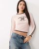 Cotton On Cotton On long sleeve sporty graphic jersey top in pink - 1