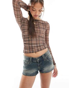 Cotton On Cotton On low micro denim shorts in sandstorm blue
