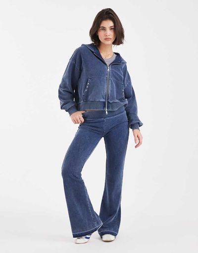 Cotton On Cotton On low rise boot cut sweatpants in indigo dye - part of a set-Blue