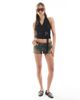 Cotton On Cotton On low rise micro denim shorts in rusty blue-White - 2