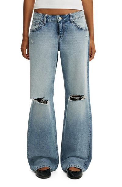Cotton On Cotton On Low Rise Ripped Straight Leg Jeans