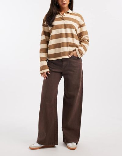 Cotton On Cotton On low rise super baggy jeans in y2k washed mocha-Brown