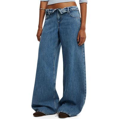 Cotton On Cotton On Low Rise Wide Leg Foldover Jeans