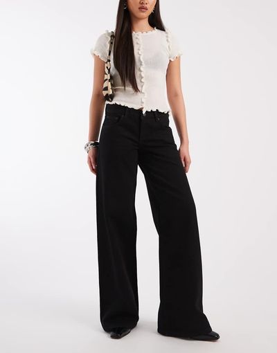 Cotton On Cotton On low rise wide leg jeans in aquarius black