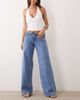 Cotton On Cotton On low rise wide leg jeans in pisces blue foldover - 1