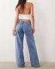Cotton On Cotton On low rise wide leg jeans in pisces blue foldover - 2
