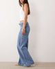 Cotton On Cotton On low rise wide leg jeans in pisces blue foldover - 3