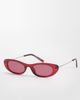 Cotton On Cotton On Lucia slim line sunglasses in cherry wood-Red - 1